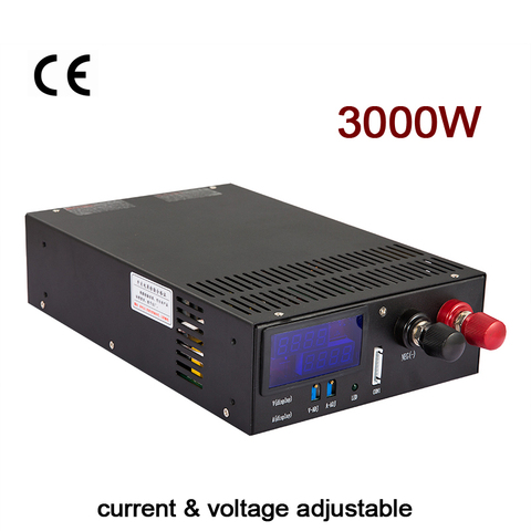 3000W haute puissance alimentation à découpage 12V 24V 36V 48V 60V 80V 110V 50A 60A 200A 125A CC/CV ajuster l'affichage 3000w ► Photo 1/5