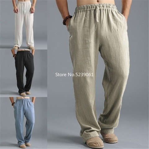 Pantalon en lin pour hommes à jambe large, pantalon Kung Fu Wushu, Style chinois traditionnel, Viking des pirates, Tang Tang ► Photo 1/6