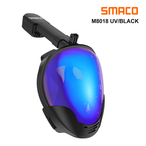 SMACO-masque intégral visage tuba avec Protection UV, Anti-buée détachable, montage pour caméra, vue panoramique à 180 degrés ► Photo 1/5