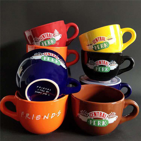 Nouveaux amis émission de télévision Central Perk grande tasse 600ml café thé tasse en céramique amis Central Perk Cappuccino tasse meilleurs cadeaux pour les amis ► Photo 1/6