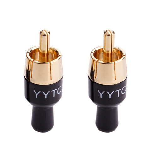 2x RCA connecteur prise Jack haut-parleur Terminal pour 4mm Audio câble soudure convertisseur RCA mâle prise fil adaptateurs pour amplificateur mélangeur ► Photo 1/6