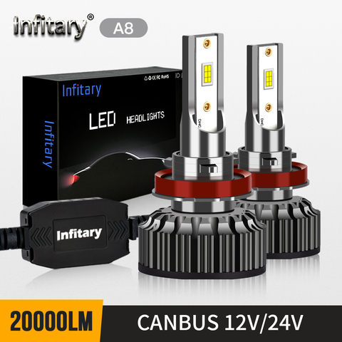 INFITARY – Ampoules à LED Cabus pour phares de voiture ou camion, lampes 110 W, 20000 Lm, H1, H3, H4, H7, H11, H13, H27, HB3, HB4, 6500 K, puce 3570, 12, 24 ou 36V ► Photo 1/6