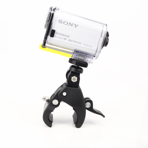 Clip multi-angle tubulaire de bicyclette de moto de bateau de motoneige pour Sony RX0 FDR X3000 X1000 AS300 100V 50V caméra d'action de Sport ► Photo 1/6