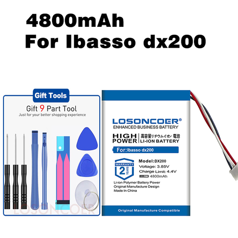 Batterie Lithium-polymère Rechargeable 4800mAh pour lecteur Ibasso dx200, accumulateur de remplacement li-po ► Photo 1/3