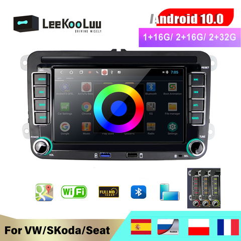 LeeKooLuu – autoradio Android, GPS, lecteur multimédia, stéréo, 2 Din, pour voiture VW/Golf/Polo/Tiguan/Passat/b7/b6/SEAT/leon/Skoda/Octavia ► Photo 1/6