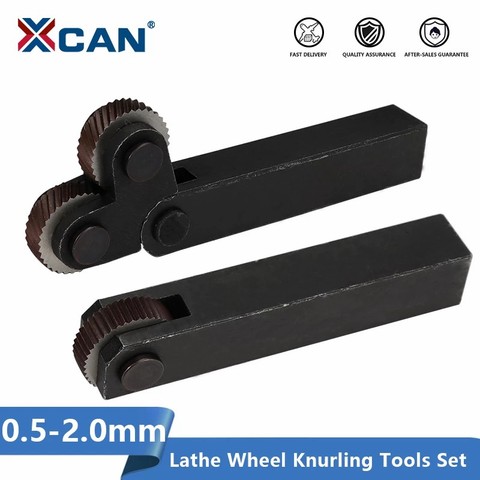 XCAN – ensemble d'outils de moletage, 0.6mm-2.0mm, roues doubles/simples, jeu de molles à pas linéaire, Machine-outil de coupe de tour ► Photo 1/6