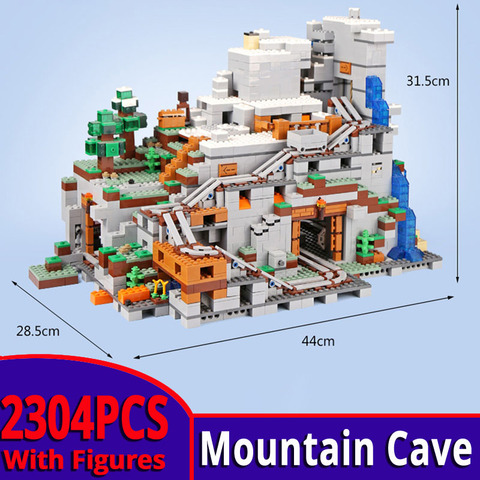 Blocs de construction briques la grotte de montagne mon monde Compatible LepingLYs Mini 21137 figurines jouets d'anniversaire pour enfants amis ► Photo 1/5