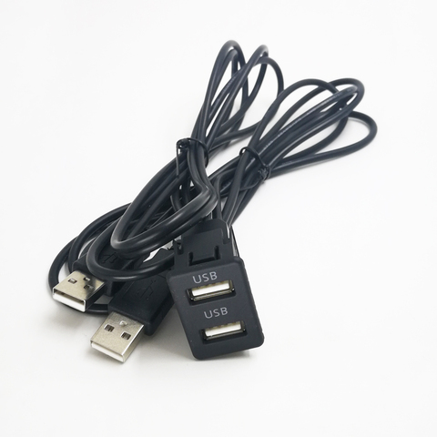 Biurlink panneau à deux ports USB | Adaptateur de câble d'extension USB double pour Volkswagen Toyota, 150CM montage voiture pour tableau de bord ► Photo 1/6