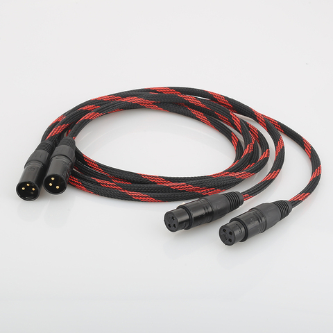 A53 câble Audio équilibré XLR cuivre haut de gamme 4N OFC 3 broches 2 XLR câble Audio mâle à femelle ► Photo 1/6