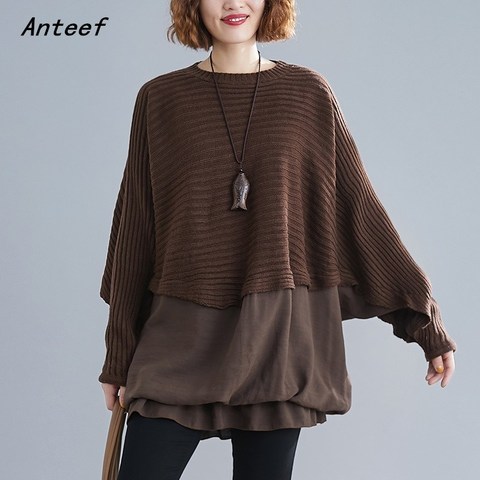 Style coréen tricoté grande taille vintage casual lâche surdimensionné automne hiver pull pull femmes chandails vêtements 2022 hauts ► Photo 1/6