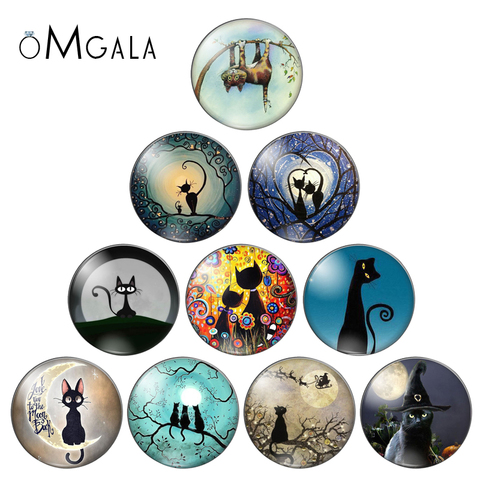 Cabochon photo rond en verre, joli dessin animé chats beauté, 10 pièces, 8mm/10mm/12mm/18mm/20mm/25mm, démo de fabrication à dos plat ► Photo 1/6