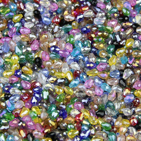 JHNBY-perles en forme de poire, cristaux autrichiens, AAA, boule en vrac, 3*5mm, 100 pièces, fourniture de bracelet en verre, fabrication de bijoux, bricolage ► Photo 1/3