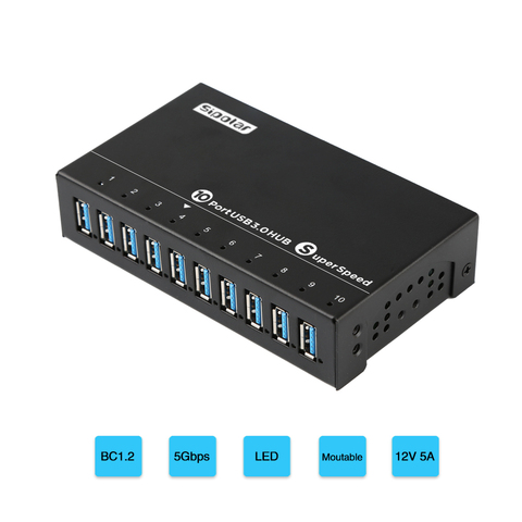 Sipolar – hub de chargeur USB 3.0 2 en 1 à 10 ports, avec adaptateur d'alimentation, données et chargeur pour téléphone et tablettes ► Photo 1/6