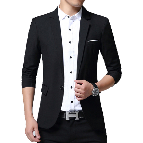 BROWON printemps automne hommes veste costume un bouton Style coréen Blazer Non-repassage hommes mariage smoking costumes Blazer Masculino ► Photo 1/6