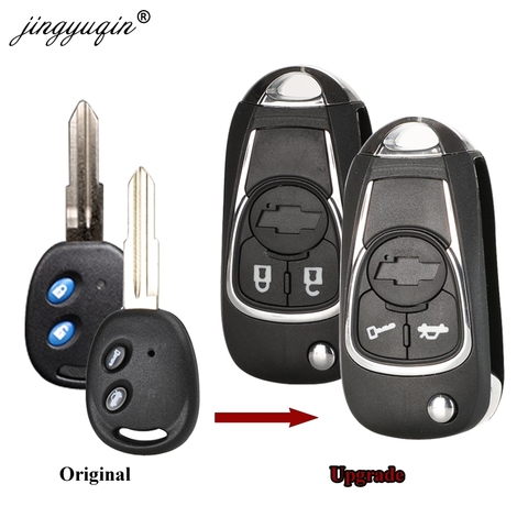Jingyuqin 2 bouton modifié Flid clé coque pour Chevrolet Aveo Lova Epica voile pliant à distance voiture clé Case gauche/droite lame ► Photo 1/6