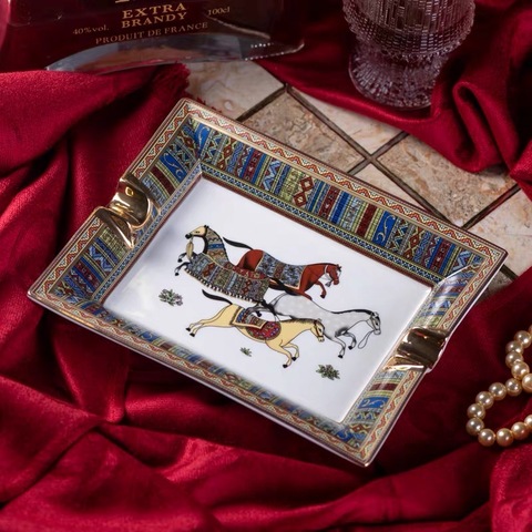 Cendrier à cigares en céramique, motif de grille artistique fait à la main, joli support de luxe pour cigares, accessoires de Table, de bureau, cadeaux de décoration ► Photo 1/6