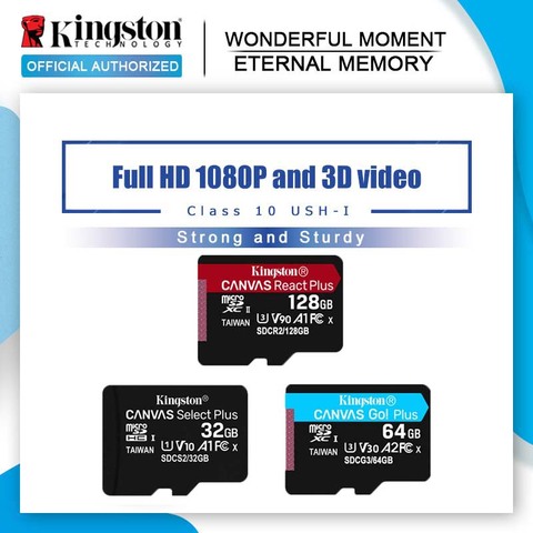 Kingston-carte Micro SD, 16 go/32 go/64 go/UHS-I go/128 go, classe 10, TF, carte mémoire pour téléphone ► Photo 1/6