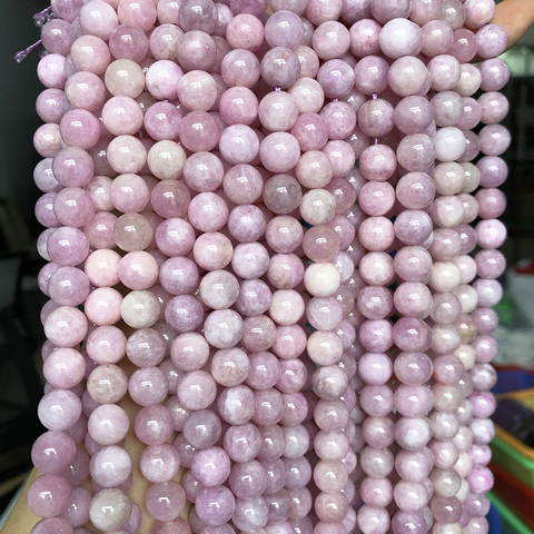 Perles de cristal d'angelite pourpre en pierre naturelle perles entretoises en vrac rondes pour la fabrication de bijoux 15 ''4/6/8/10mm Bracelets à faire soi-même collier ► Photo 1/5