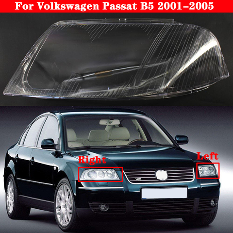 Couvercle de phare avant de voiture pour Volkswagen Passat B5 2001 – 2005, abat-jour, coque de phare, lentille en verre ► Photo 1/6