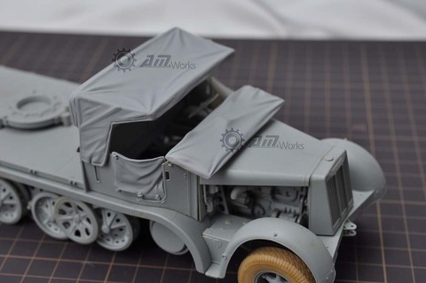 Carport 1/35 adapté à la WWII allemand, 8 tonnes sd.kfz 7/1 flocons, résine modifiée, accessoire, 1 ensemble non assemblé, non coloré ► Photo 1/5