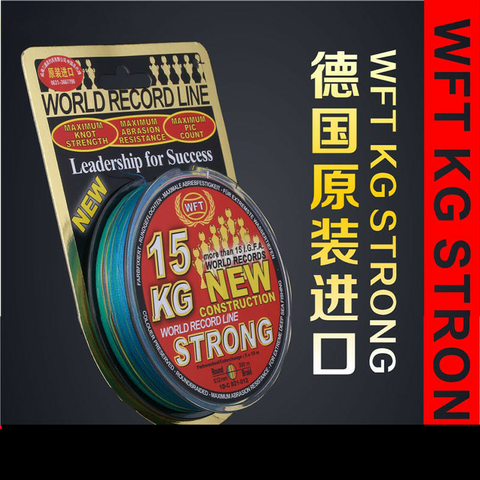 WFT – tresse haute puissance de pêche en PE, fabriquée au japon, 150 m/300M, vert et cinq couleurs, 51kg, 300m ► Photo 1/5