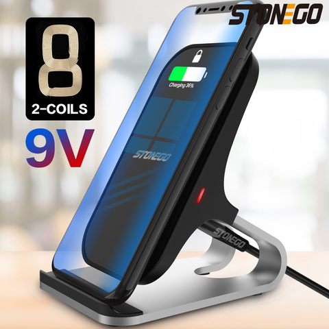 STONEGO – chargeur sans fil Qi support pour chargeur sans fil/10/7/5W, station de Charge rapide, avec câble de Type c ► Photo 1/6