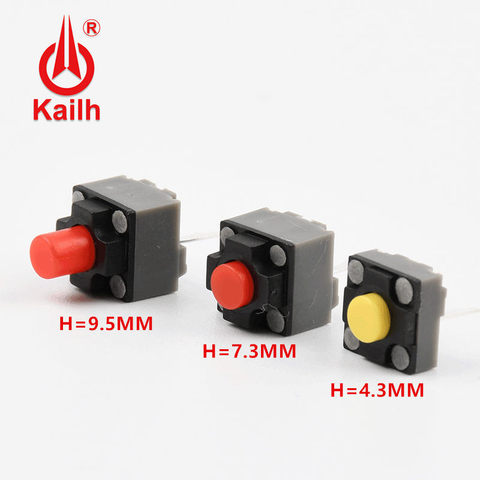 10 pièces Kailh bouton muet 6*6*4.3/7.3/9.5mm carré interrupteur silencieux sans fil souris filaire micro interrupteur bouton de souris commutateur tactile ► Photo 1/1