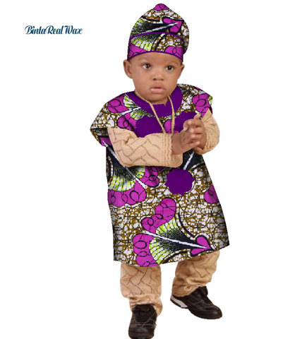 Robes africaines pour petites filles, jolies, avec chapeau, robes imprimées africaines, Bazin Riche, vêtements africains, WYT295, 100% ► Photo 1/6