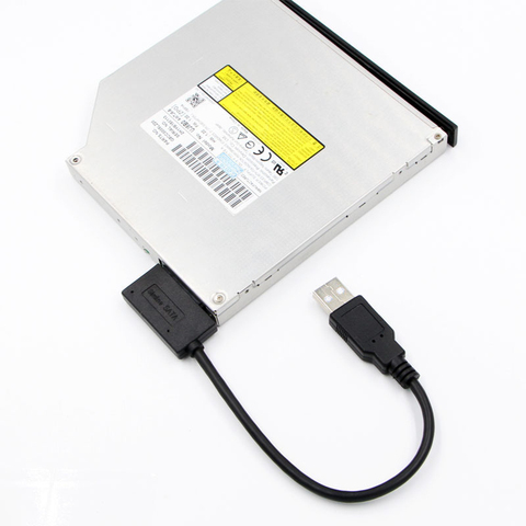 Adaptateur USB 2.0 à Mini Sata II 7 + 6, câble convertisseur 13 broches pour ordinateur portable DVD/CD ROM, lecteur fin, en Stock ► Photo 1/6