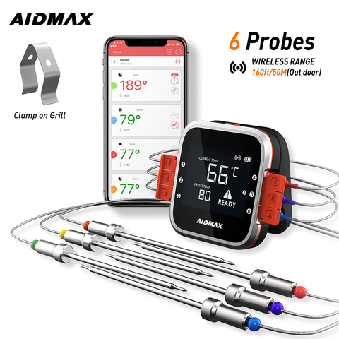 AidMax – thermomètre numérique sans fil WR01, barbecue, viande, four, avec sonde en acier inoxydable, pour la cuisine ► Photo 1/6