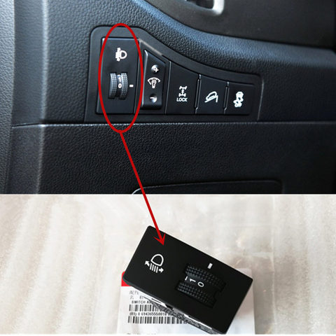 Bouton de commutation de réglage de la hauteur des phares avant, pour kia Sportage 2011 2012 2013 2014 2015 93370 3W000 ► Photo 1/1