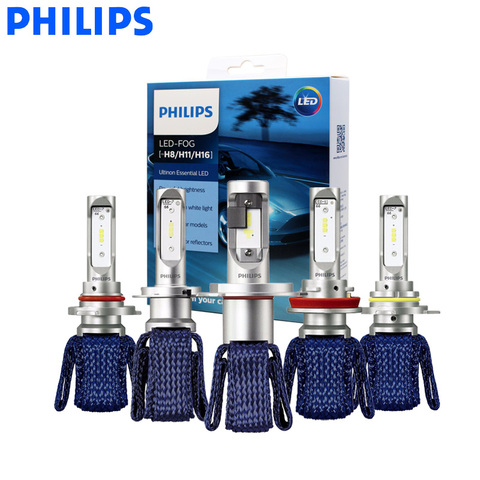 Philips H7 LED H4 H8 H11 H16 9005 9006 9012 HIR2 HB3 HB4 Ultinon Essentielle LED ampoule pour voitures 6000K Auto Phare 2PC ► Photo 1/6