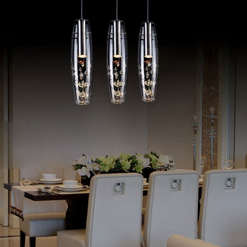 Lampe suspendue en cristal au design moderne, luminaire décoratif d'intérieur, idéal pour un salon, une salle à manger ou une cuisine ► Photo 1/6