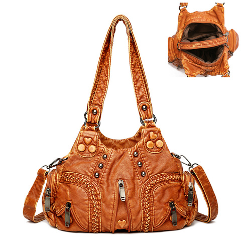 Nouveau Multi poche luxe doux en peau de mouton sacs à bandoulière pour les femmes grande capacité Shopping Crossbody Hobo sacs fourre-tout européen sac à main ► Photo 1/6