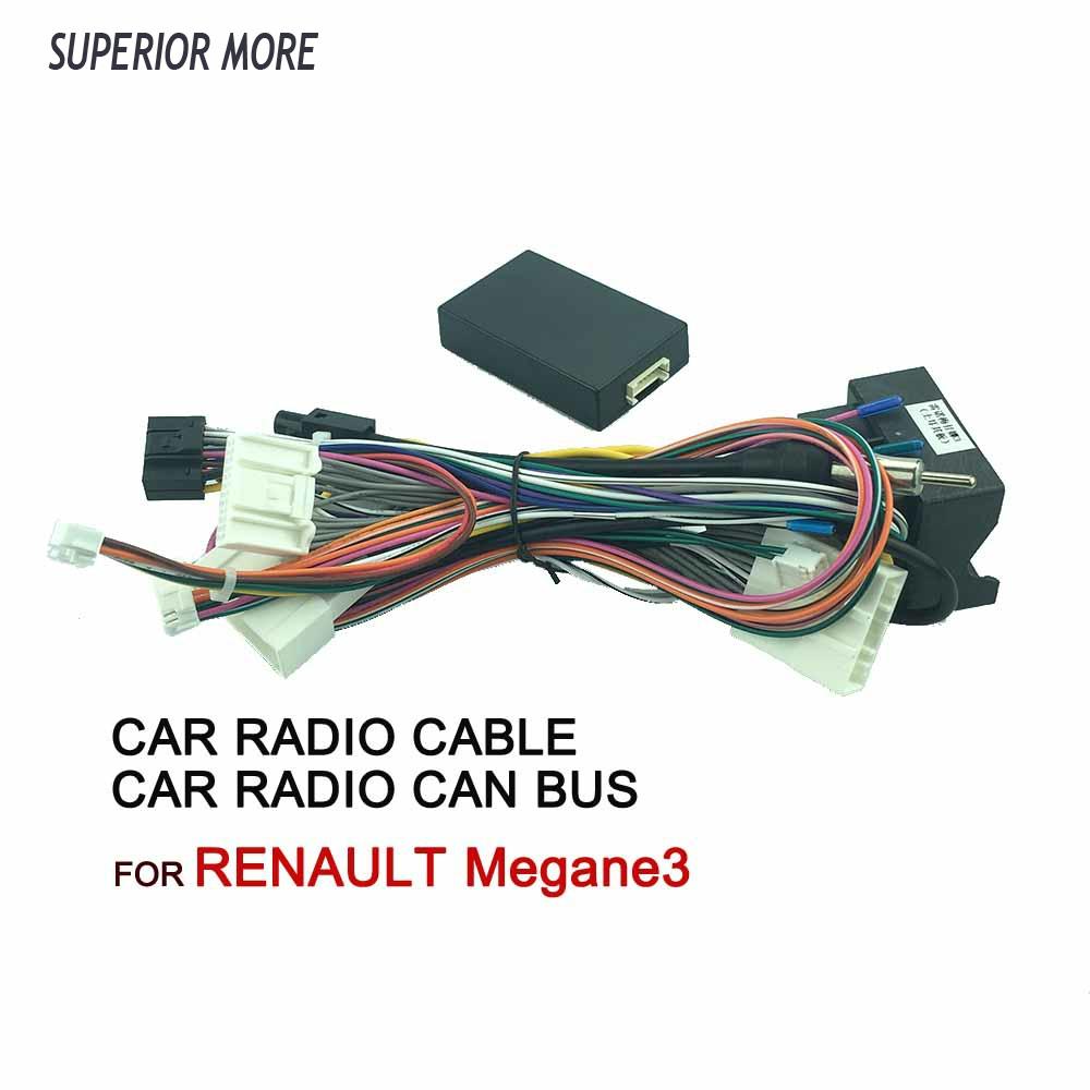 Câble d'autoradio peut BUS pour RENAULT Megane3 Fluence 16pin faisceau de câbles d'alimentation DVD GPS Android lecteur multimédia connecteur ► Photo 1/6