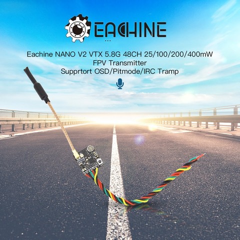 Eachine-transmetteur FPV NANO V2 VTX 5.8GHz 48ch 25/100/200/400mW, Support OSD/Pitmode/IRC clochard pour Drone RC ► Photo 1/5