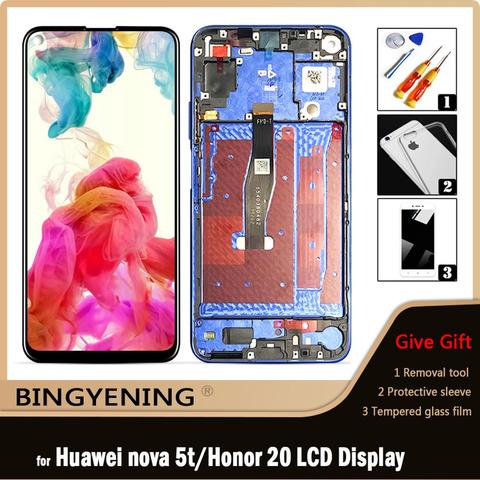 Original pour Huawei Nova 5t LCD écran tactile numériseur assemblée pour 6.26 pouces Honor 20 20Pro YAL-L21 avec cadre remplacer ► Photo 1/4