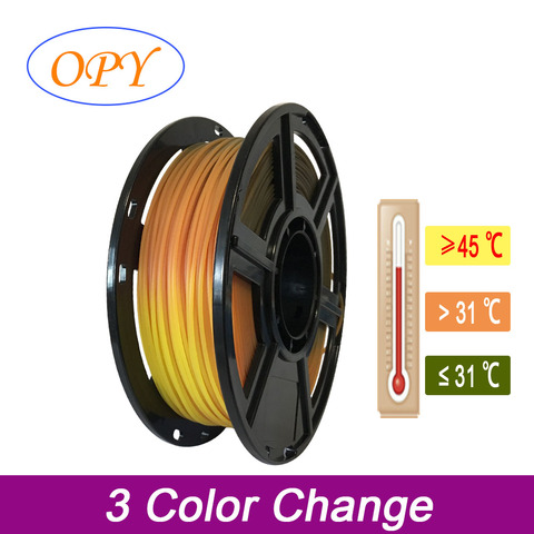 Filament Fdm pour imprimante 3D, consommable d'imprimante en Pla, Change de couleur, dégradé de couleurs, 1.75, 1Kg, du noir au rouge au jaune ► Photo 1/6