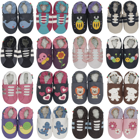 Carozoo nouveau cuir semelle souple bébé chaussures enfant en bas âge pantoufles jusqu'à 4 ans nouveau-né ► Photo 1/6