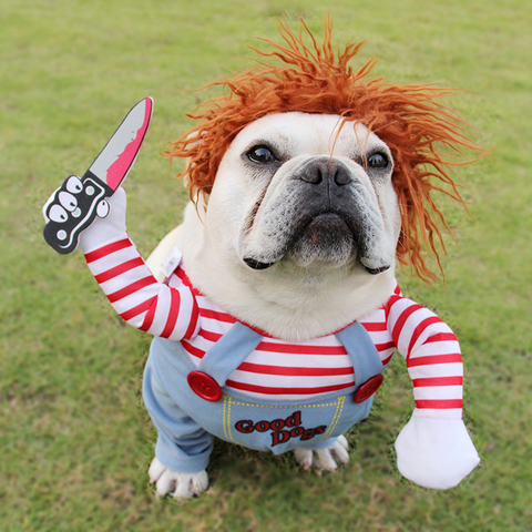 Costumes d'halloween pour chien, vêtements amusants pour animaux de compagnie, réglables, Cosplay, nouveauté, pour moyens et grands chiens, carlin, bouledogue ► Photo 1/6