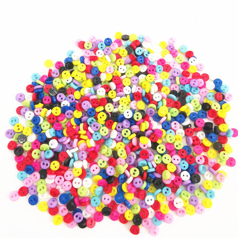 Mini boutons ronds en plastique mixte 3mm | 500 pièces, Mini boutons ronds pour vêtements de poupée, accessoires de couture, artisanat bricolage ► Photo 1/3