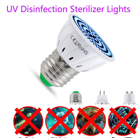 Lampe de stérilisation germicide GU10, lampes de désinfection UV, Ozone AC 220V, lampe à ultraviolets d'intérieur E27 MR16 pour désinfecter les Virus ► Photo 1/6