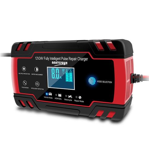 ANHTCzyx – chargeur de batterie de voiture 12V 8a 24V 4a, charge rapide intelligente, AGM GEL humide, plomb acide, LCD ► Photo 1/5