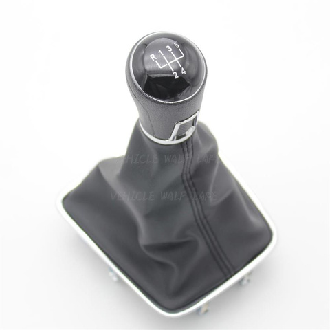 Pommeau de levier de vitesse en cuir PU, pour VW Golf 5 A5 MK5 Plus 2005 2006 2007 2008 2009 2010 2011 2012 2013 5/6 ► Photo 1/6