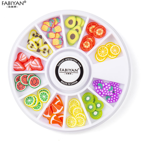 Tranches de fruits 3D, roue pour Nail Art, dessins à faire soi-même, roue décorations Nail Art, tranchage d'argile polymère ► Photo 1/6