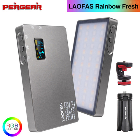 LAOFAS – Mini lumière LED RGB arc-en-ciel fraîche, Portable, réglable, pour caméra, Studio de tournage, 2500K-8500K ► Photo 1/6
