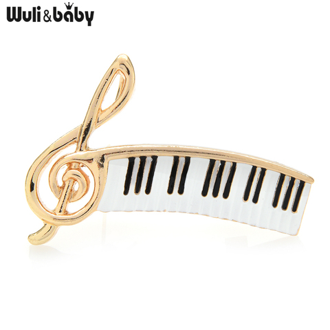 Wuli & baby – broche en émail pour notes de musique, clés de Piano, pour femmes et hommes, enseignant, bijoux, accessoires, cadeau ► Photo 1/4