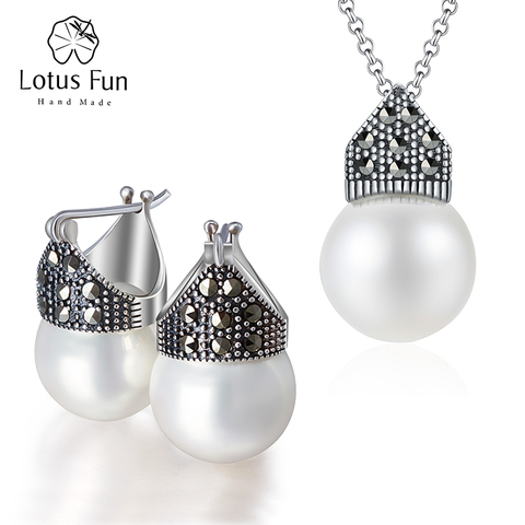 Lotus Fun – ensemble de bijoux en argent Sterling 925, bijoux fins et créatifs faits à la main, en nacre naturelle, cadeau pour femmes ► Photo 1/6