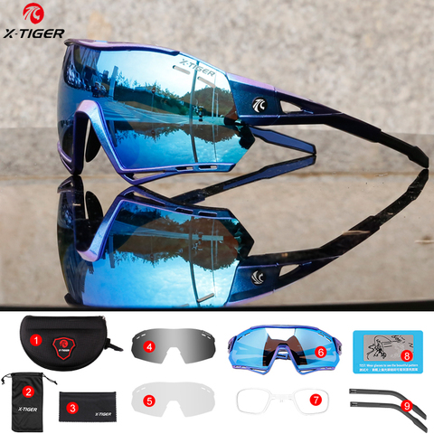 Lunettes de soleil polarisées pour hommes et femmes, cyclisme, course à pied, pêche, UV400, X-TIGER ► Photo 1/6