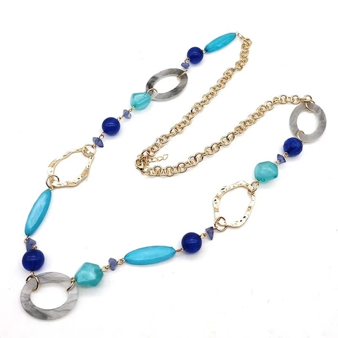 2022 mode à la main à la mode femmes acrylique perles chaîne colliers Bijoux pour fille pendentif lien chaîne collier Bijoux ► Photo 1/6